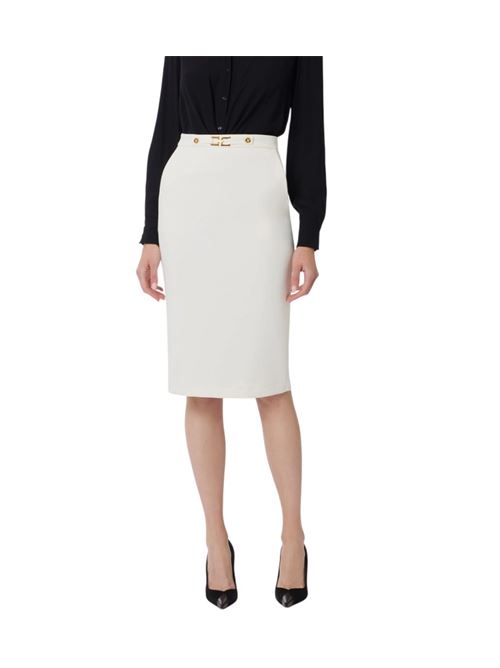 Gonna in crêpe con logo gioiello ELISABETTA FRANCHI | GO13756E2.360